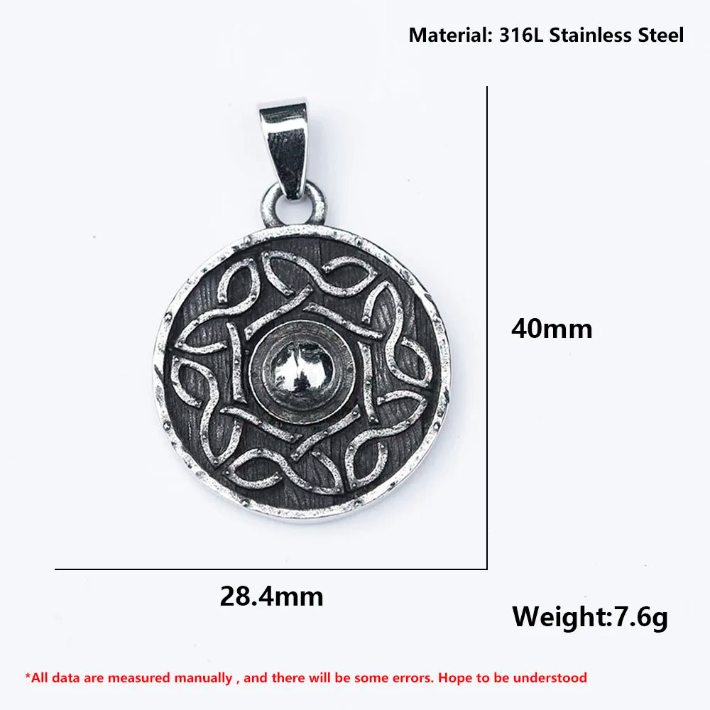 Viking Vegvisir Stainless Steel Pendant Necklace