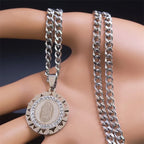 Holy Mary Steel Pendant Virgin Medal Our Lady