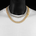 Iced Out Cuban Chain Necklace Stainless Steel 14MM