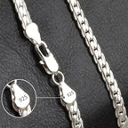 Fine Top Brand 925 sterling silver 6mm Chain Necklace for Woman Men 16-24inch Fashion Wedding Party Jewelry Gift