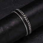 Cuban Stacked Chain Bracelet Set — Stainless Steel