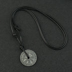 Vintage Viking Rune Compass Pendant Necklace High Quality Metal Pagan Amulet for Men Accessories Necklace