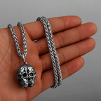 Neo-Gothic Skull Pendant Necklace — Stainless Steel