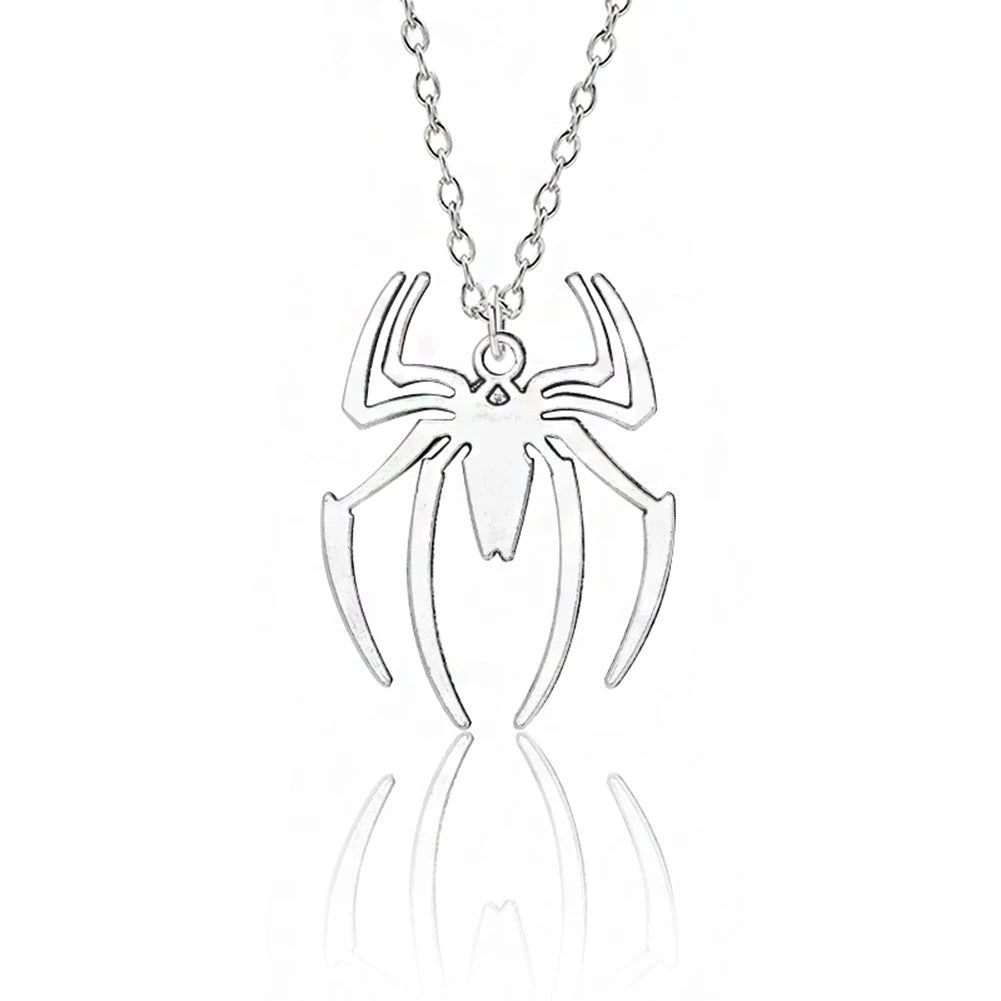 Cute Spider Animal Pendant Necklace for Girls Silver Color Chain Necklace Y2K Style Women Neck Accessories Trendy