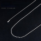 Fashion 3mm TA1 Pure Titanium Military Army Ball Bead Chain Necklace for Men Women Anti-allergy 26 inch Length