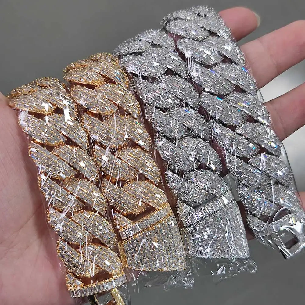 Iced Out Cuban Chain Necklace Stainless Steel 24MM