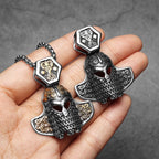 Viking Helmet Pendant Necklace — Stainless Steel