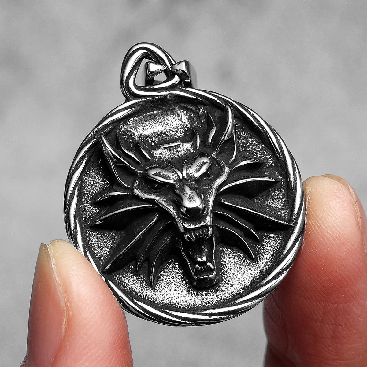 Wolf King Pendant Necklace Stainless Steel