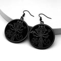 Snake Trident Gold Earrings Wicca Triple Moon