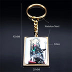 Ghost Band Pendant Keychain — Stainless Steel