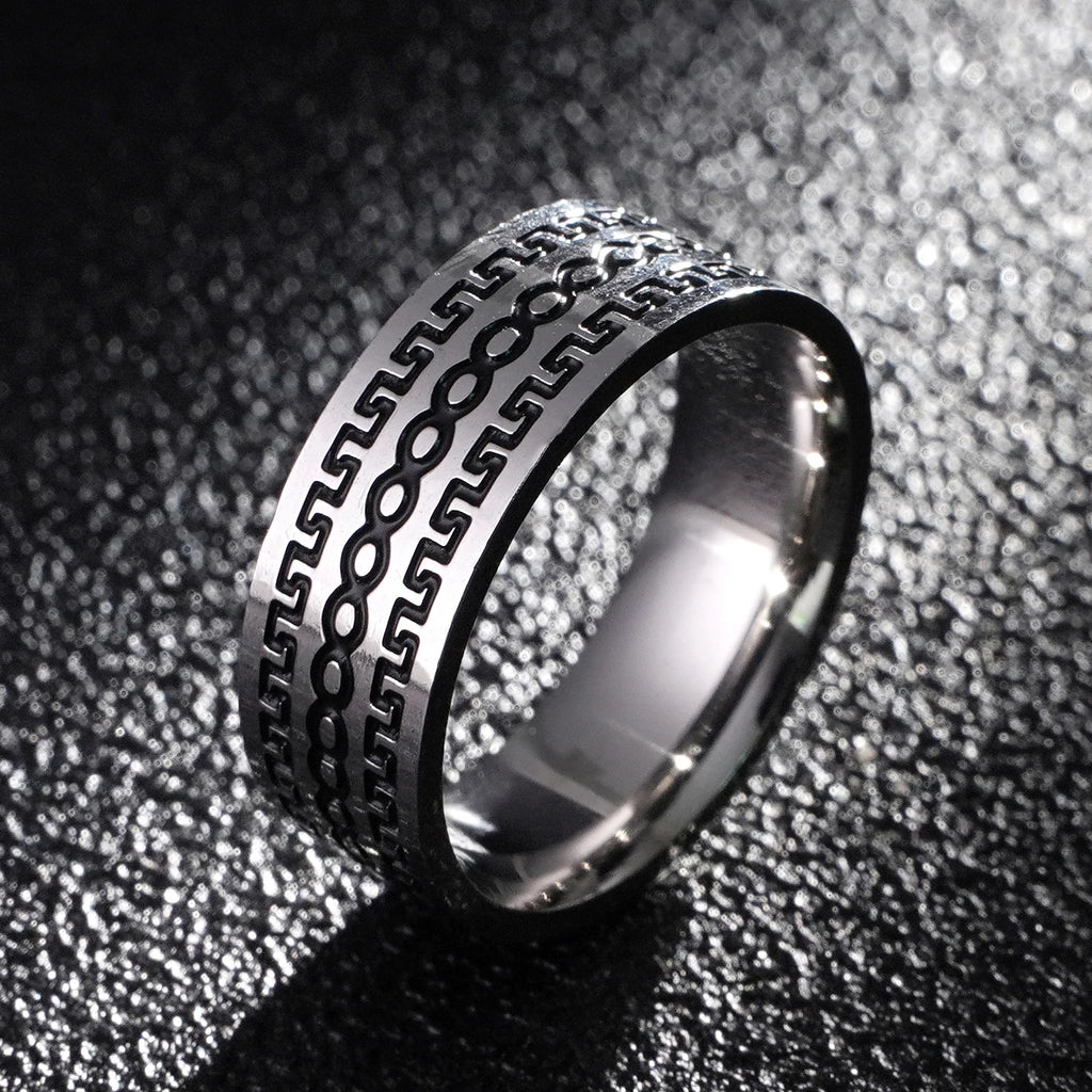 Vintage 316L Stainless Steel Ring for Men And Women Never Fade Power Lucky Mantra Ring
