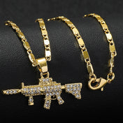 Gold-Tone CZ Dot Charm Pendant Necklace for Men