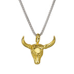 Punk Bull Buffalo Skull Pendant Necklace For Cool Men Women Stainless Steel Long Chain Necklace Party Gift Hip Hop Jewelry