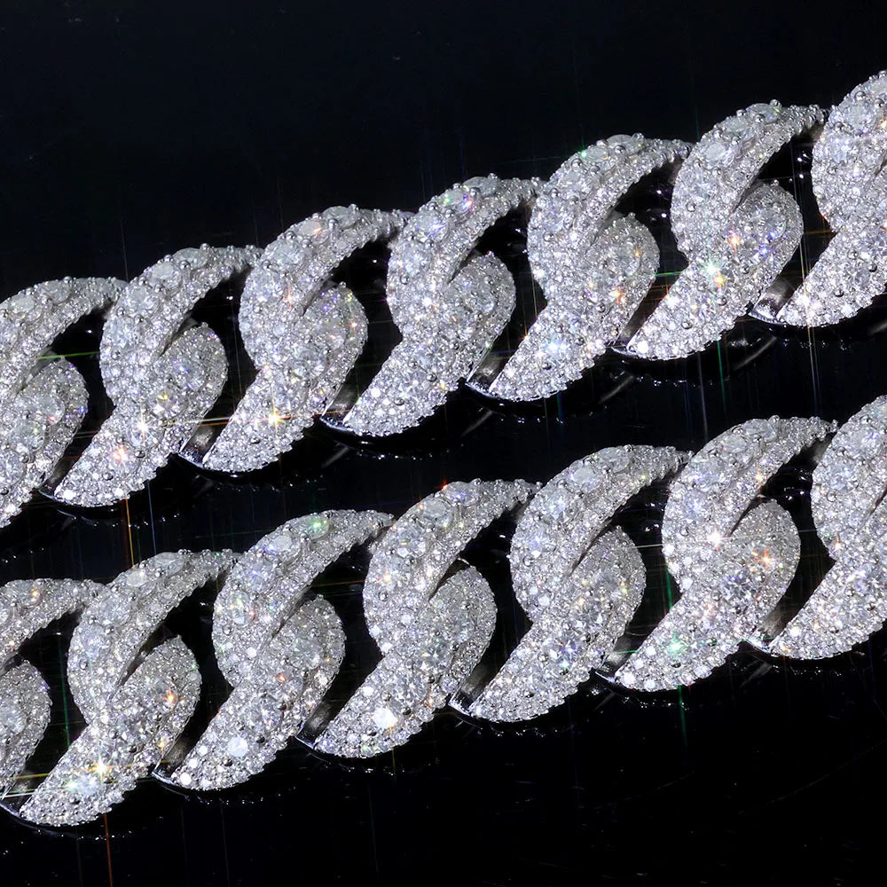 Iced Out Miami Cuban Chain 22mm — Rose Gold