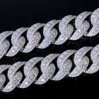 Trendy Big Size Heavy 22MM Width Miami Cuban Link Chain Hip Hop Iced Out Rose Gold Necklace for Men Women