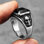 Skull Gemstone Ring — Stainless Steel