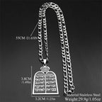 Torah Ten Commandments Pendant Necklace — Gold