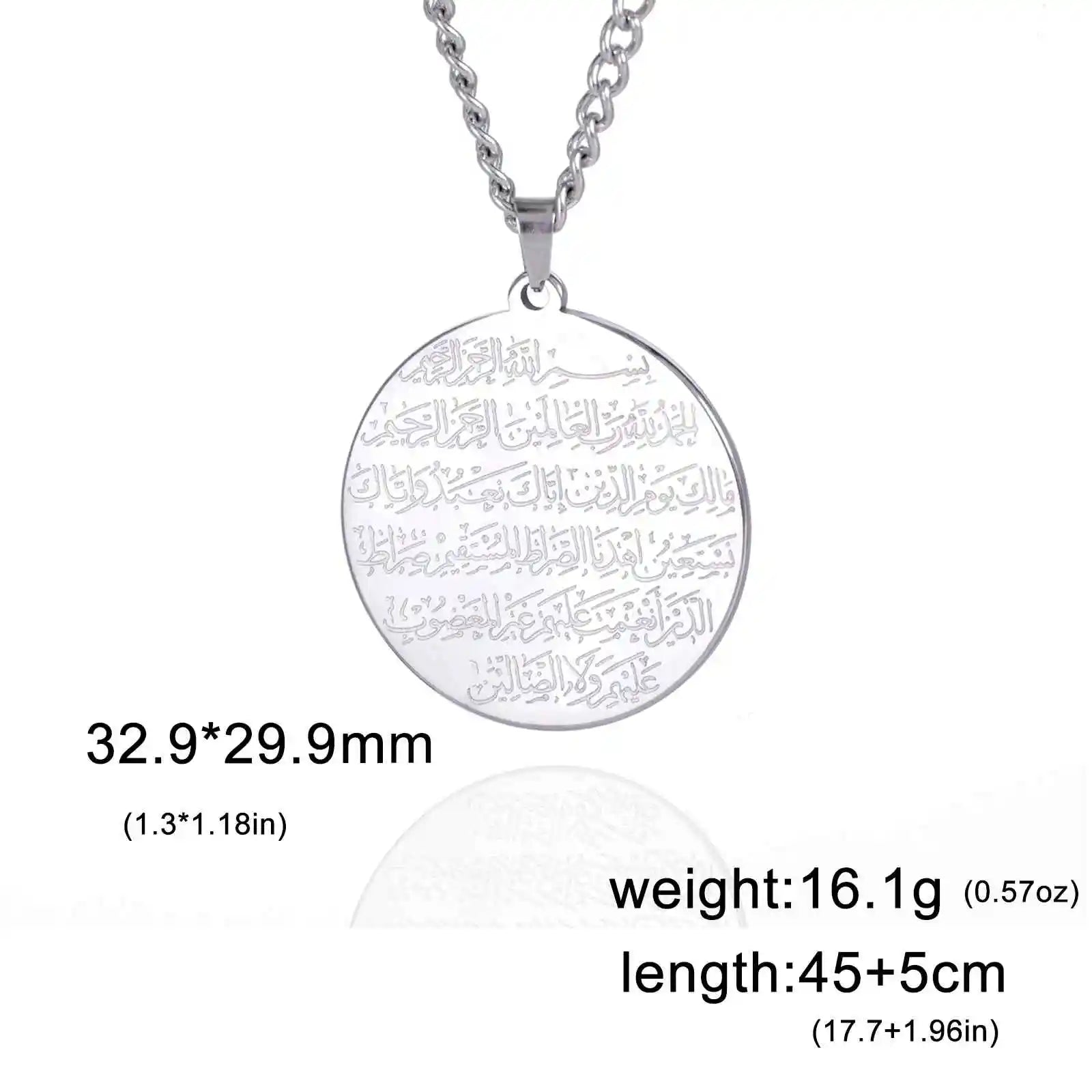 VASSAGO Muslim Allah Necklace Islamic Allah Pendant Necklace Ayatul Kursi Islam Quran Allah Charm Eid Arabic Gift for