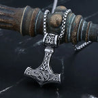 Celtic Knot Thor's Hammer Pendant Necklace — Stainless Steel
