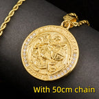 Iced Out Knights Templar Cross Pendant Necklace — Stainless Steel