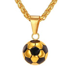 Football Charm Pendant Necklace — Gold