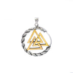 Dragon Valknut Pendant — Stainless Steel