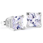 Gothic Iced Out Square CZ Stud Earrings Colorful