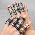 Vintage Nordic Viking Runes Celtic Knot Series Stainless Steel Womens Mens Rings Punk Biker Jewelry Creativity Gift
