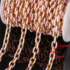 0.5m/1m Gold Plated Stainless Steel Black Enamel Paperclip Link Chain for DIY Punk Choker Necklace Jewelry Craft Making Decor