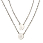 Virgin Mary Curb Chain Necklace — Silver