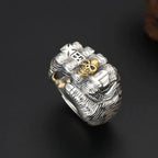 New Fashionable Skull Ring for Men Retro Thai Silver Punch Hand Ring Trendy Index Finger Ring Bold Statement Jewelry