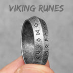 Vintage Nordic Viking Runes Celtic Knot Series Stainless Steel Womens Mens Rings Punk Biker Jewelry Creativity Gift