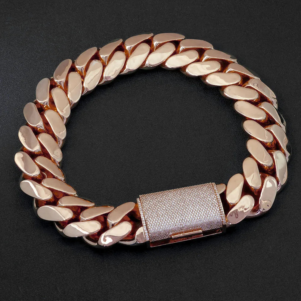 Rose Gold Cuban Chain Necklace 30/40MM Heavy