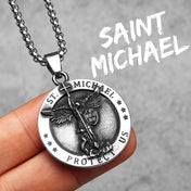 Collage Archangel Michael Pendant — Stainless Steel