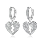 Crystal Heart Hoop Earrings — Stainless