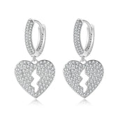 Crystal Heart Hoop Earrings — Stainless
