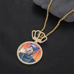 Crown Photo Pendant Necklace Statement