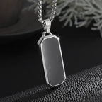 Stainless Steel Square Black Natural Stone Necklace Beautiful Geometric Polygon Pendant for Women Casual Punk Jewelry