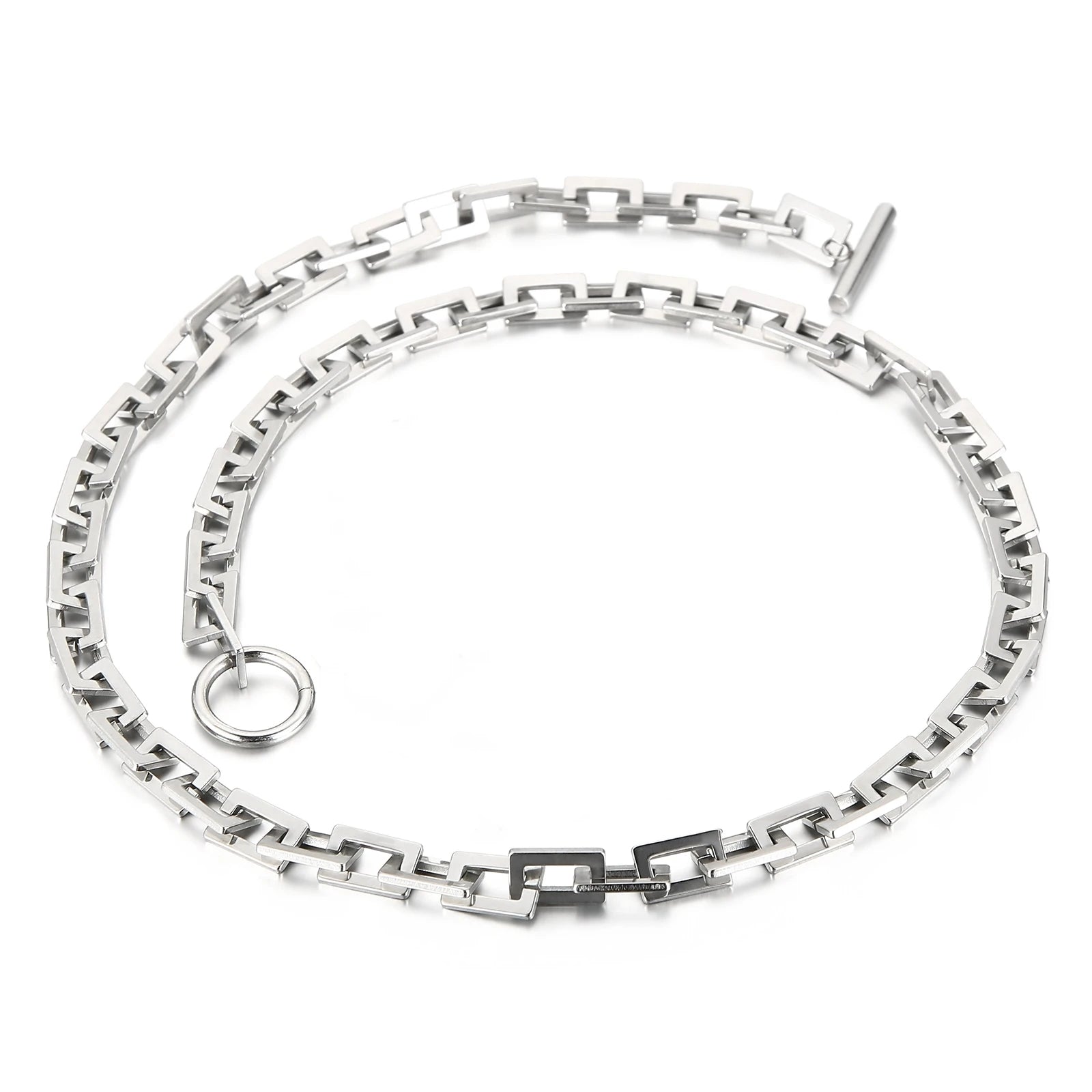 7mm Stainless Steel Chain Blade Link Chains Chokers Necklace For Mens Jewelry Silver Plated Solid Metal Fashion Jewelry