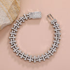 TOPGRILLZ Iced Out Cross Chain Bracelets Full Cubic Zirconia Charm Solid Back Copper Anklets With Box Clasp Fashion