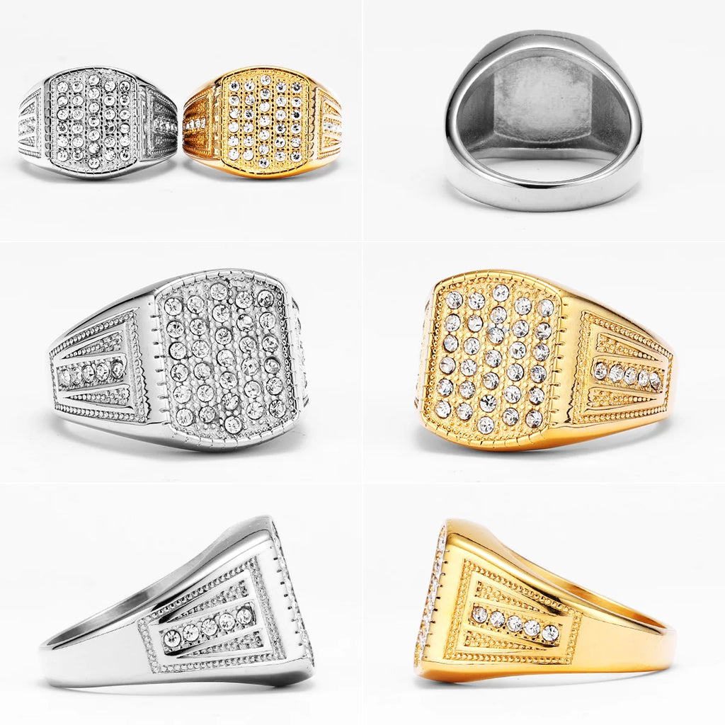 Gemstone Minimal Ring — Stainless Steel