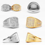 Gemstone Minimal Ring — Stainless Steel