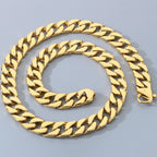 60CM 15MM Width Curb Cuban Link Chain Necklace for Man 316L Stainless Steel On Neck Chains Jewelry Men's Necklaces