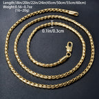 Textured Flat Woven Herringbone Chain Necklace Stackable 60cm