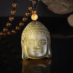 Obsidian Gossip Pendant Necklace Carving Dragon and Phoenix Shape Lucky Amulet Jewelry Six-Character Mantra Pearl