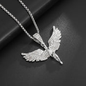 Iced Out Angel Wings Pendant Necklace — Gold
