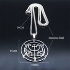Satan Seal Silver Chain Necklace — Stainless Steel