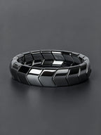 Men's Bracelet Natural Stone Hematite Arrow Bead Beaded Bracelet for Vigour Protection Strength Confidence & Grounding Jewelry