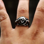 Unique Creative 316L Stainless Steel Skull Ring For Men Women Punk Fashion Snake Rings Personality Amulet Jewelry