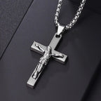 Cross Pendant Necklace — Stainless Steel